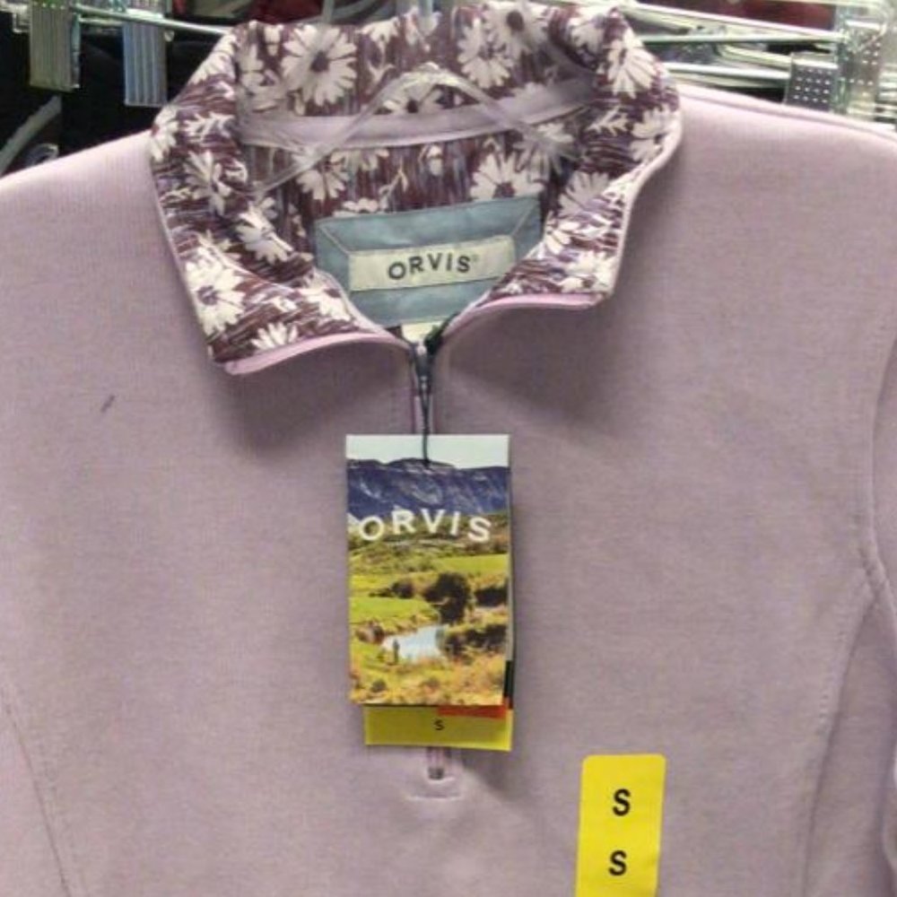 Orvis Women's Softest Print-Trimmed Quarter-Zip - Picture 2 of 3